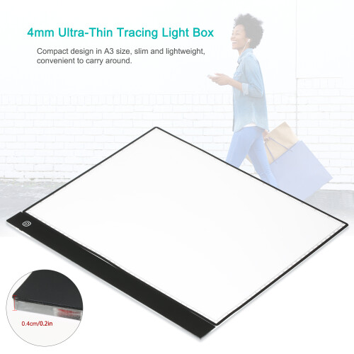 A3 LED-Tracing-Light-Box-Pad, Grafiktablett, 4 mm,