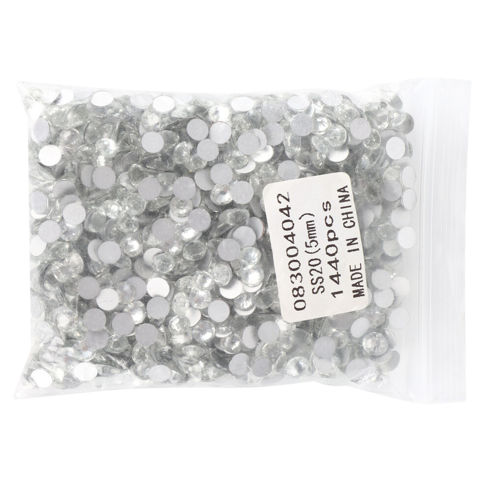 1440Pcs Transparent Glass Rhinestones Hotfix Flatback DIY Nail Crafts