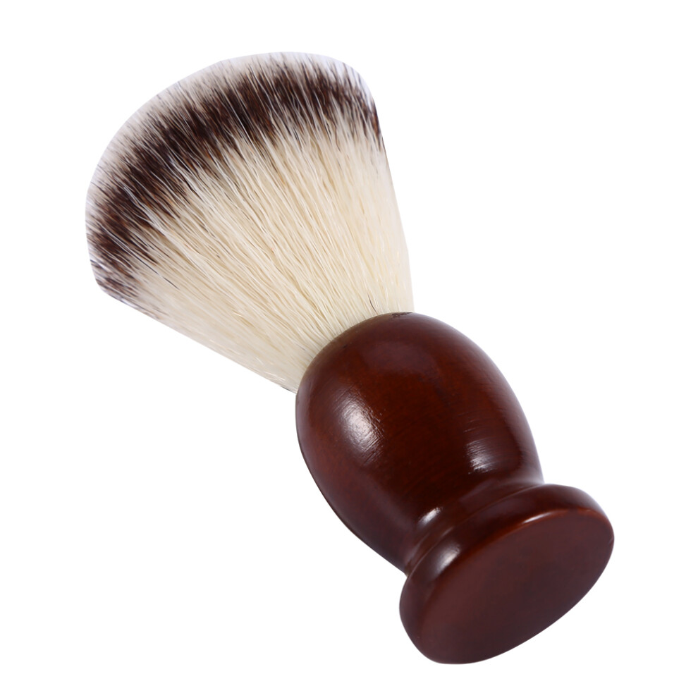 Professional Male Beard Shaving Brush Nylon Hair Wooden Handle 10.2cm
