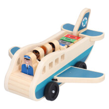 Wooden Airplane Play Set for Toddlers, Educational Aircraft Model