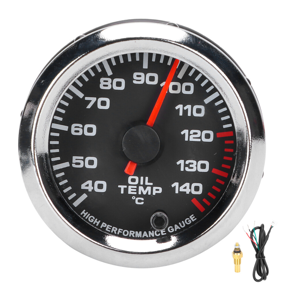 Oil Temp Gauge 52Mm 2.0In 40Â140 7 Color Led Backlight For 12V Cars Black 3581358503544