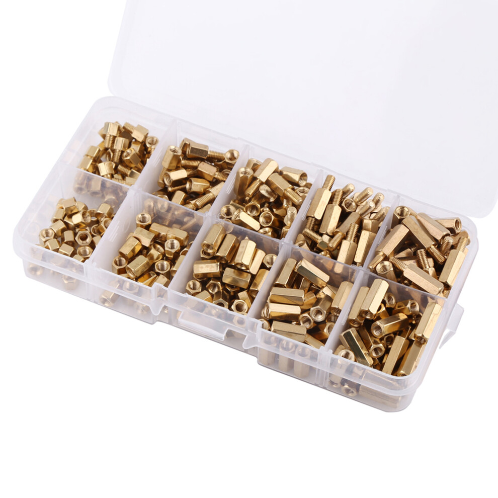 300Pcs M3 Brass Standoffs Set Hex Male Female Durable For Diy Electronics 4131358504400