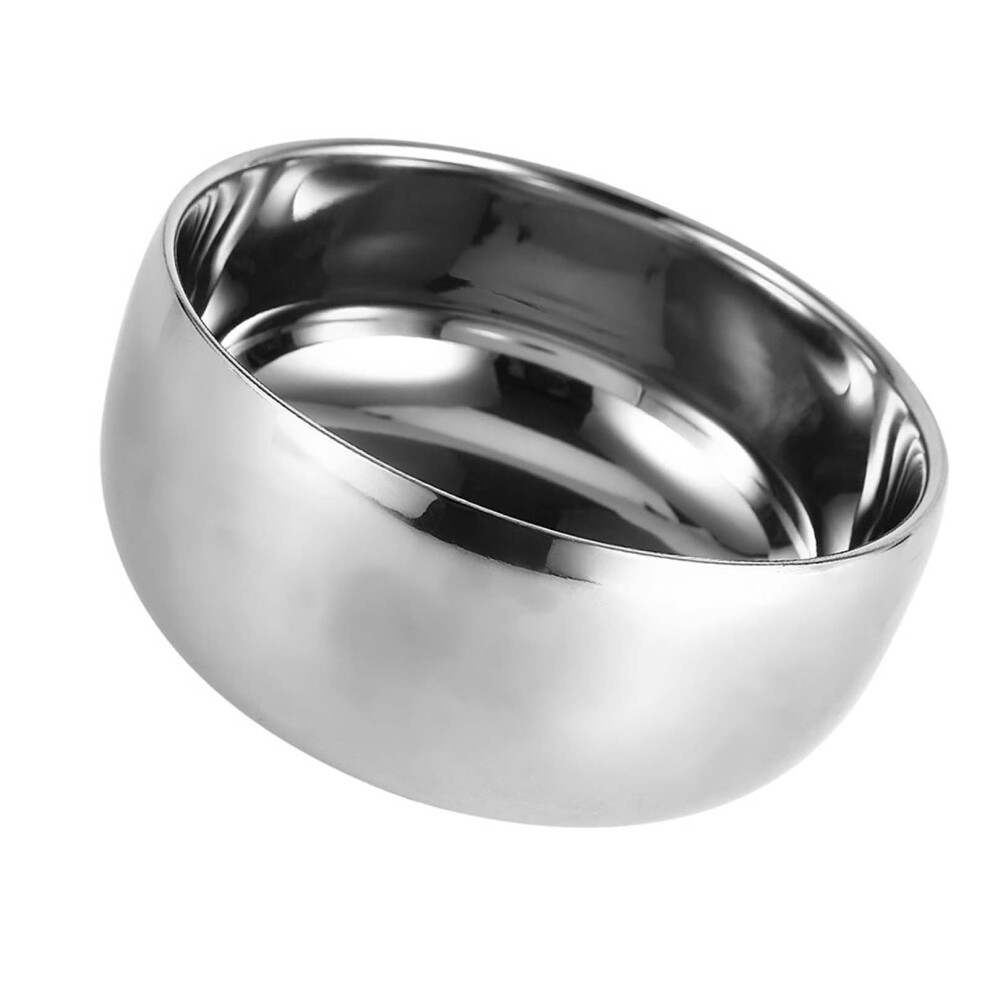 Men's Silver Metal Shaving Mug Bowl with Lid Face Cleaning and Grooming Tool