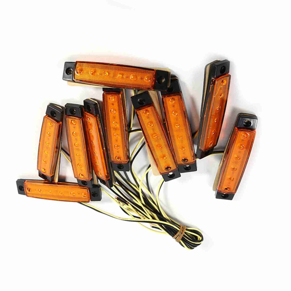 10X 6 Led Side Marker Clearance Lamps For Truck Van Trailer 9.4Cm Amber 8441358504185