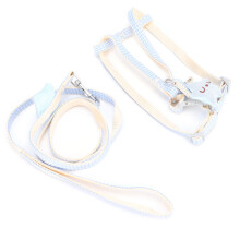 Adjustable Blue Pet Harness with Leash, Soft Breathable Mesh, 1.5cm for Small to Large Cats