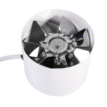 20W Steel Inline Duct Fan Ventilation, Silver & White, 140m³/h