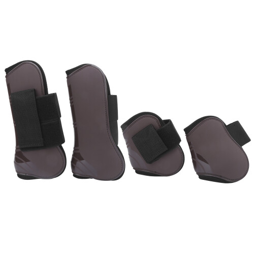 Horse Tendon Boots PU Elastic Thickened Adjustable, Brown, M 1
