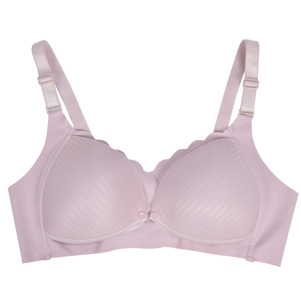 Wirefree Nursing Bra 34/75 Front Closure Maternity Breastfeeding Bra Cameo Brown-image-OPC-PMS9XP2-NEW