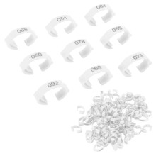 Chickens & Ducks ID Leg Bands - 100Pcs Adjustable 6-Slot White
