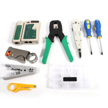 Netzwerk-Kabel Crimp-Testerset mit RJ45 RJ11 Punch-Werkzeugen & LED-Anzeigen