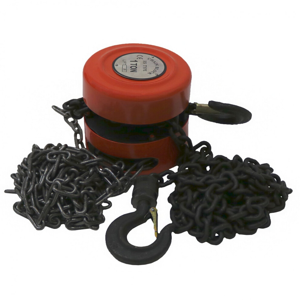 Oypla 1 Ton Chain Lifting Block & Tackle Hoist Heavy Duty Load-image-OPC-P5PRHBT-NEW