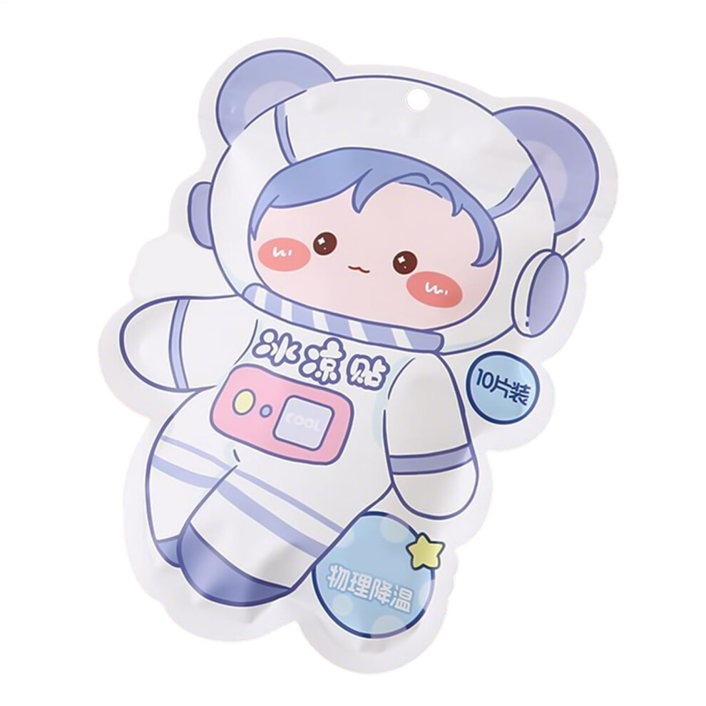 Cooling Gel Patches 10 Sheets Instant Temperature Drop Astronaut Model Camping Hiking Gardening Driving Trips