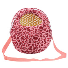 Hundetragekorb verstellbarer Gurt Short Plush Hamster Frettchen Reisetasche - Leopard Pink M