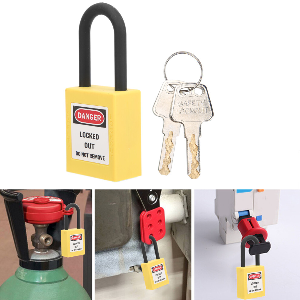 Construction Site 38Mm Nylon Lockout Lock Security Device Dustproof Yellow 5061358522366
