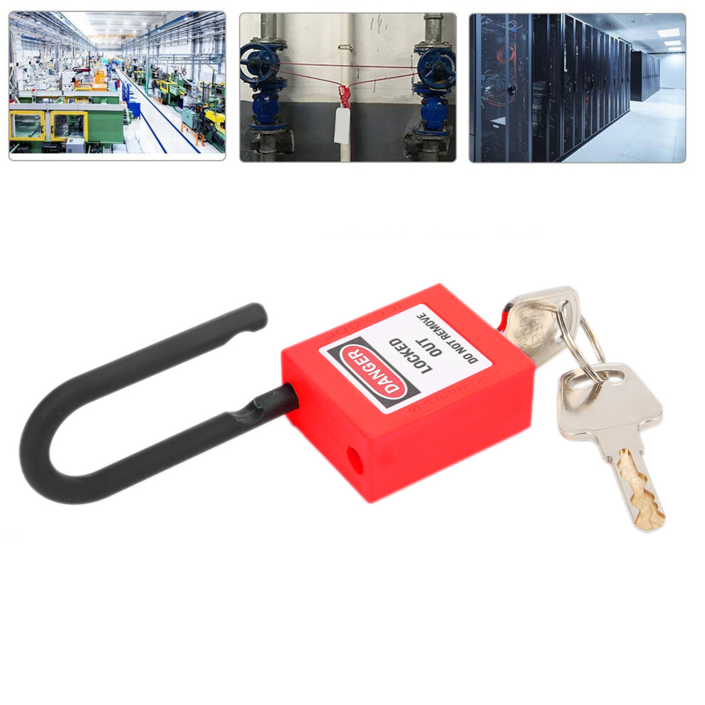 Red 38Mm Industrial Nylon Lockout Lock Security Dustproof Lock For Construction 8341358522328
