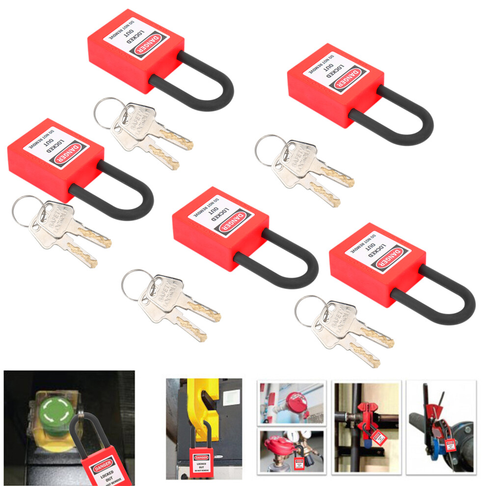 Dustproof 38Mm Lockout Lock Nylon Security Padlock For Industry Red Color 7901358522387