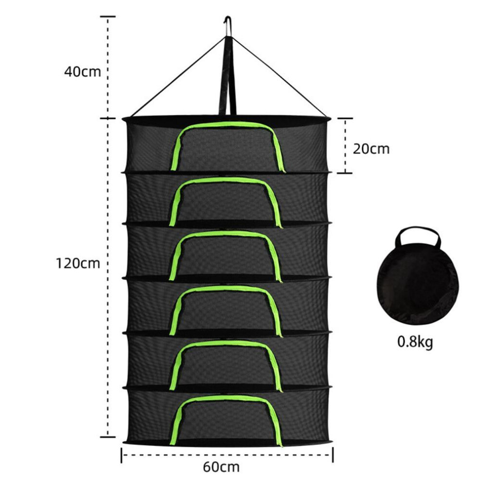 Herb Drying Rack 2/4/6/8 Layer Mesh Hanging Foldable Black Fabric-image-OPC-PMSB9XN-NEW