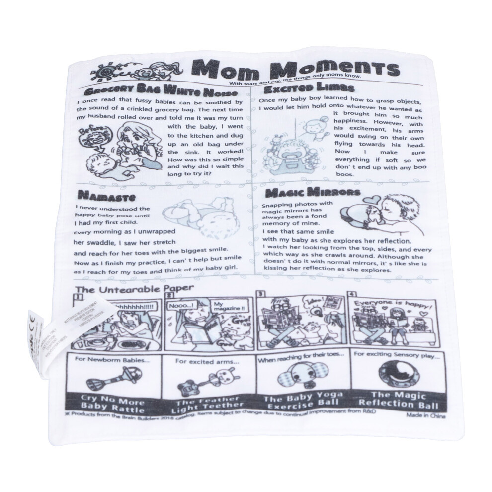 Early Educational & Cloth Book With Sound For Babies Black/White