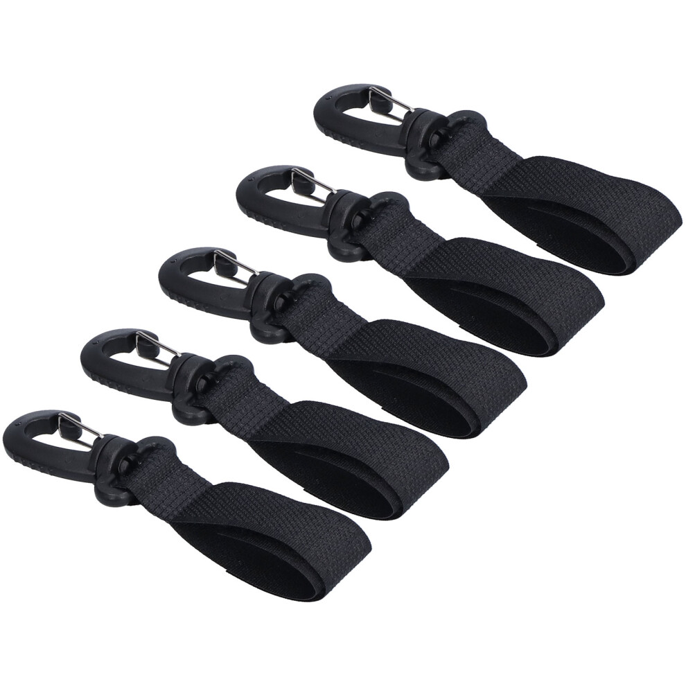 5Pcs 360 Swivel Stroller Hooks with Easy Fasteners for Bags & More