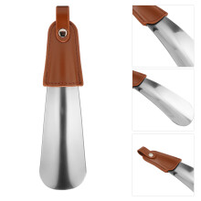 Premium Stainless Steel Shoe Horn with PU Leather Handle – 15cm Travel Size