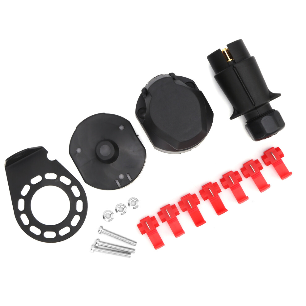 Corrosion Resistant 7 Pin Trailer Plug Kit 92X50mm Durable Iron Material 4631358525790