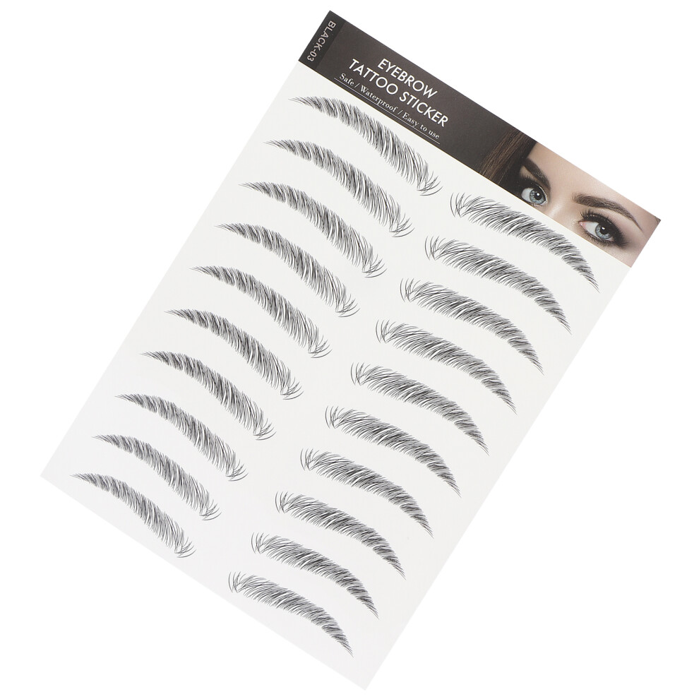 Black Waterproof Eyebrow Tattoo Stickers Long-Lasting 1-7 Days -03
