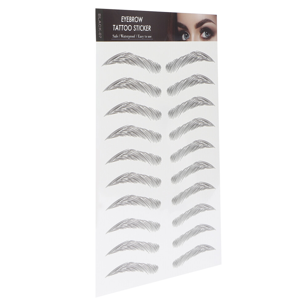 Black-07 Long Lasting Eyebrow Transfers Sticker Portable for Women