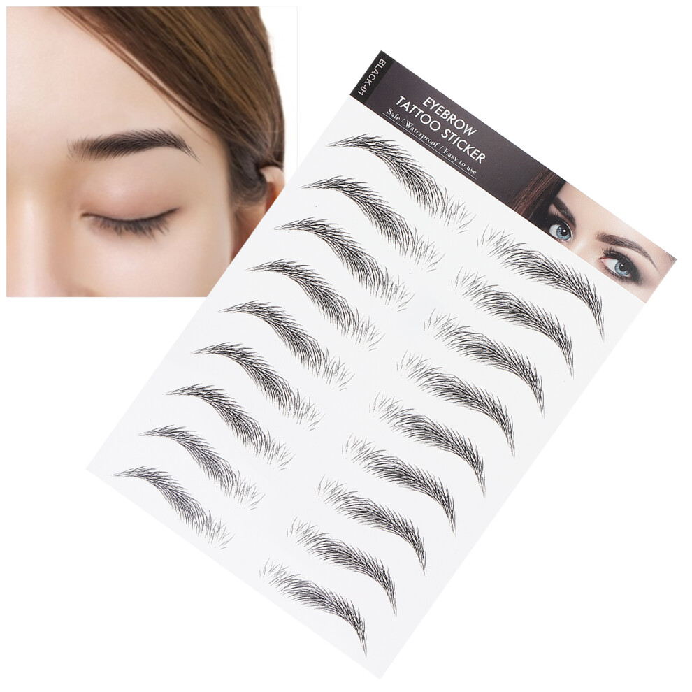 Skin-Friendly Eyebrow Transfer Stickers Various Shapes Black-01