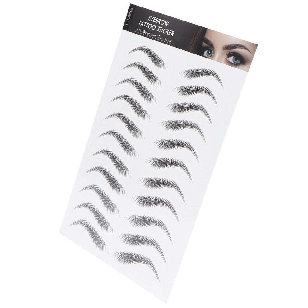 10Pcs Black Waterproof Eyebrow Transfers Portable Safe & Eco-Friendly Design