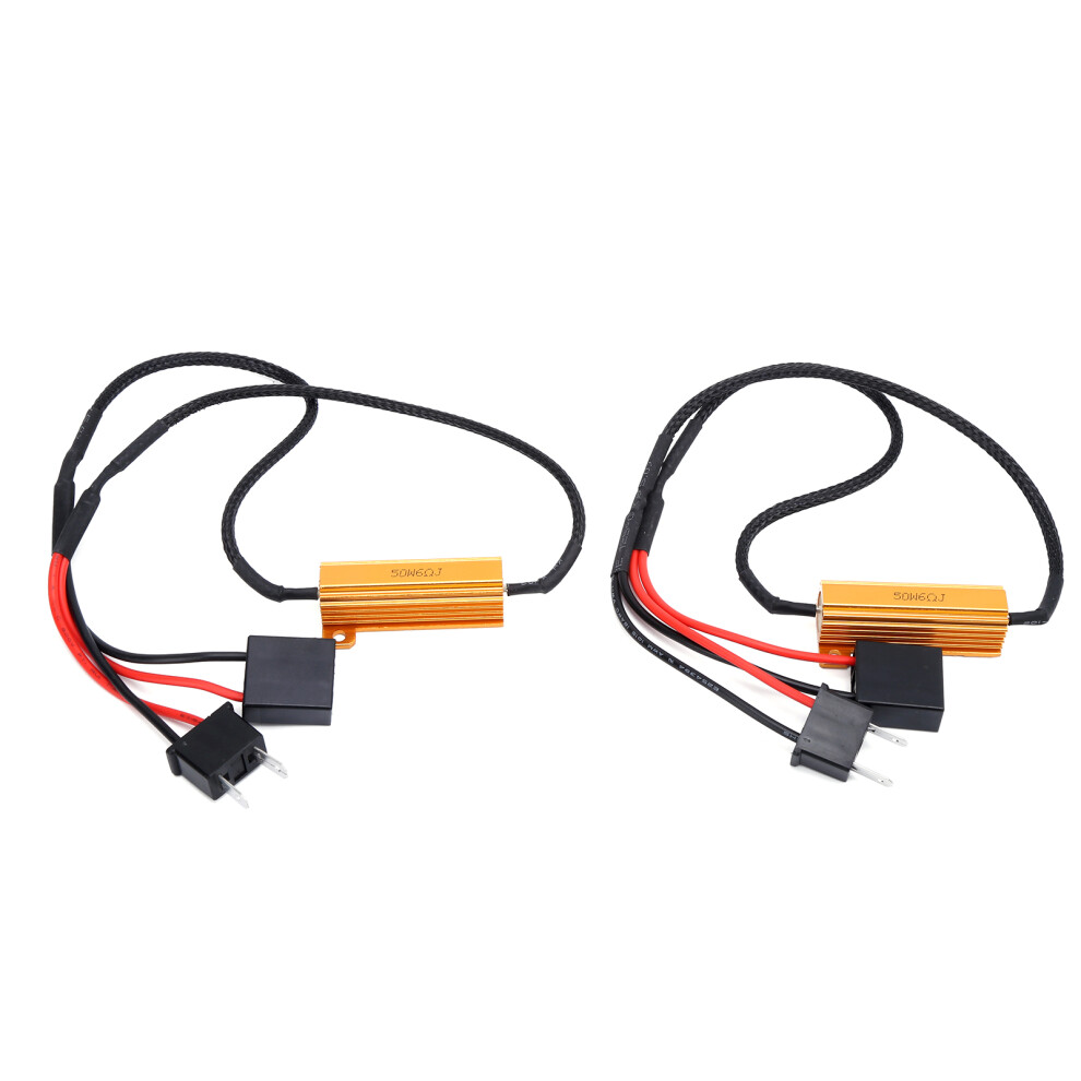 2Pcs H7 Led Decoder 50W 6Î© Load Resistor For Car Headlights & Turn Signals 4601358531145