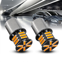 Hochleistungshelles 21SMD LED Auto-Glühbirnen BA15S Amber Light Paar