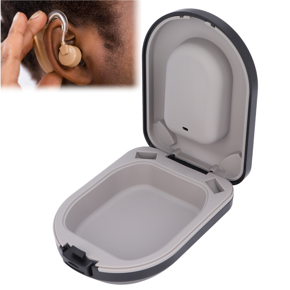 Black Silicone & Abs Hearing Aid Storage Case - Portable Protective Cover