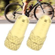 Gold Aluminum Bicycle Tire Valve Caps Presta Valve Stem Cover - 2pcs Set