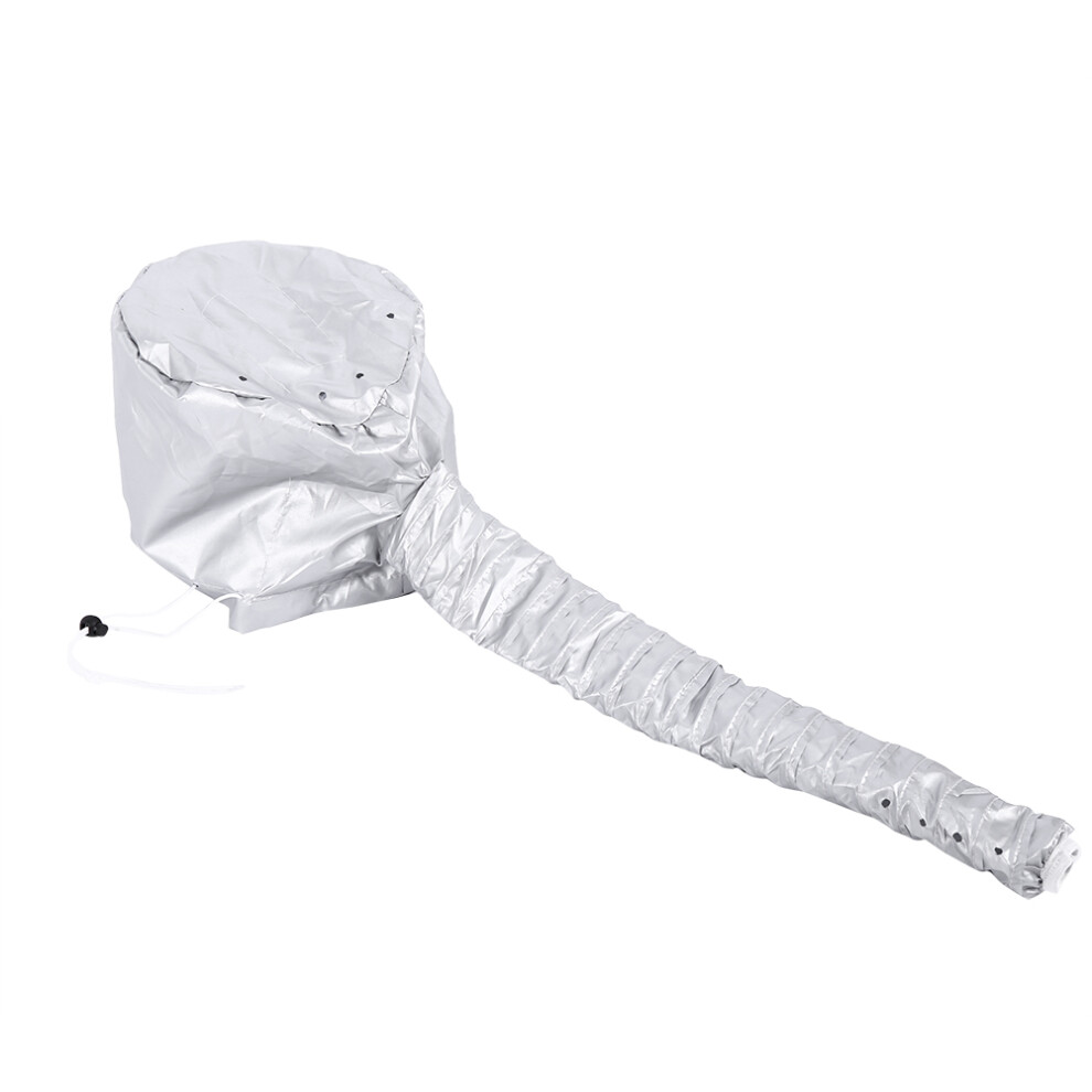 Portable Home Salon Hair Dryer Cap Soft Hood for Deep Conditioning, Silver