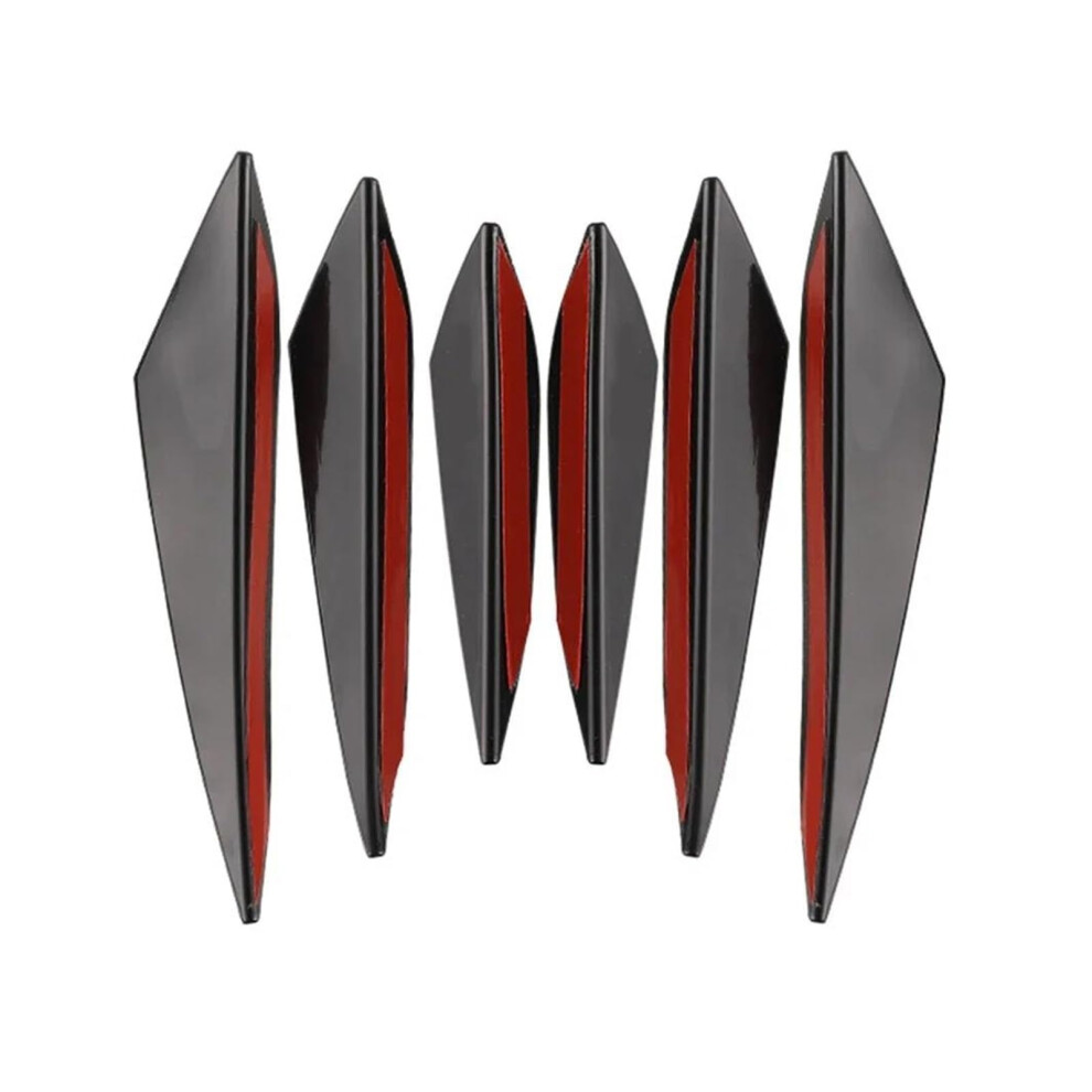 Canards Car Tuning 4/6Pcs Universal Front Bumper Lip Diffuser Splitter Fins Valence Chin Splitter Black 9067246569945