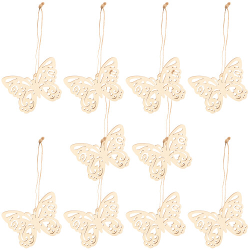10 Pezzi 80Mm Fetta Legno Con Corda Per Scrapbooking