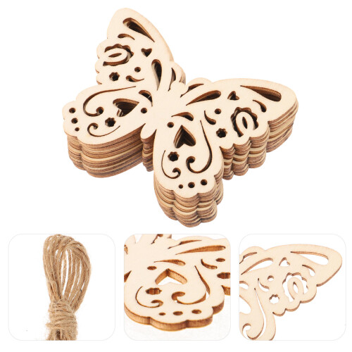 10 Pezzi 80Mm Fetta Legno Con Corda Per Scrapbooking 2