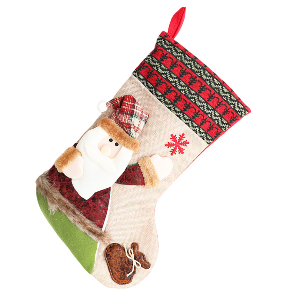 Christmas Stocking Present Bag Hanging Ornament Candy-elder