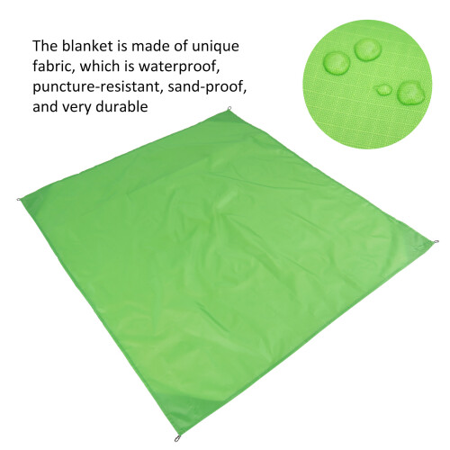 Coperta tascabile da esterno 140x150cm verde impermeabile 2