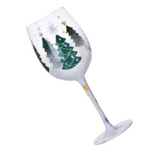 Christmas Themed Tall Wine Glass Goblet-Christmas Tree