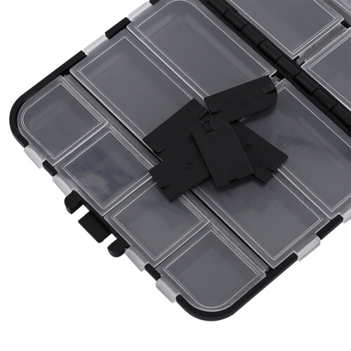 Schwarze tragbare Angelköderbox mit 26 Fächern, langlebiges Kunststoffangeltaschenfach