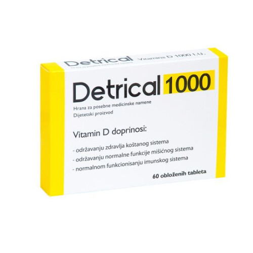 Detrical 1000 IU Vitamin D3 Supplement 60 Tablets