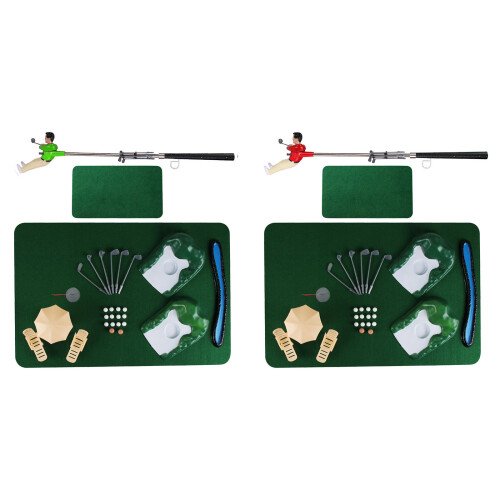 Minitype Golfer Set Golf Accessory Set Golf Course Indoor-Red 1