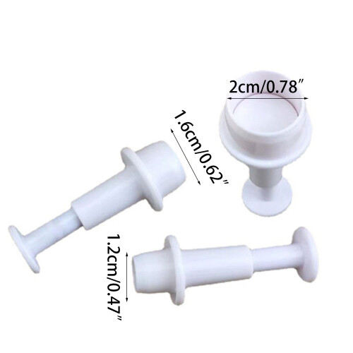 3 Pack Round Fondant Cutters Round Spring Dies Baking 1