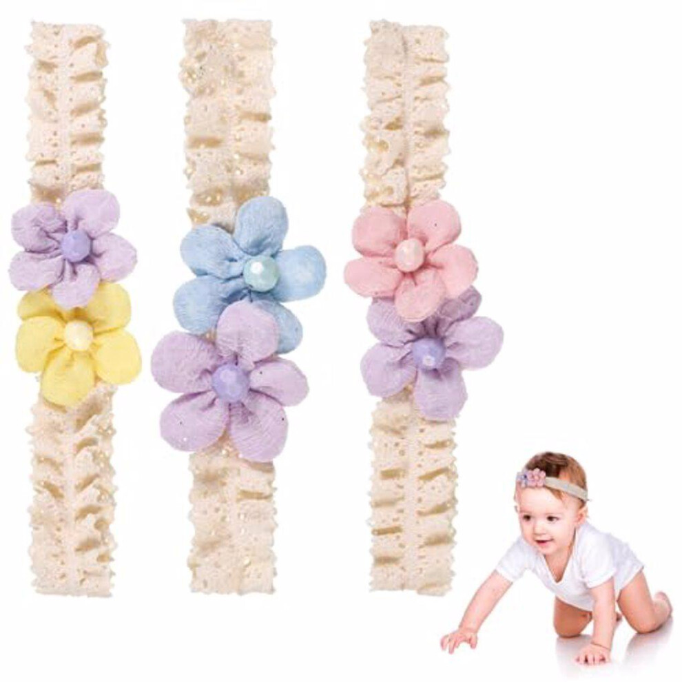 3pcs/set Cute And Elegant Princesses Elastic Headwear Hair Accessories-image-OPC-PMSBVYB-NEW