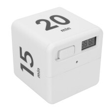 Professioneller ABS-Uhrflip-Timer für Schönheitssalon, 15–60 Min, Weiß