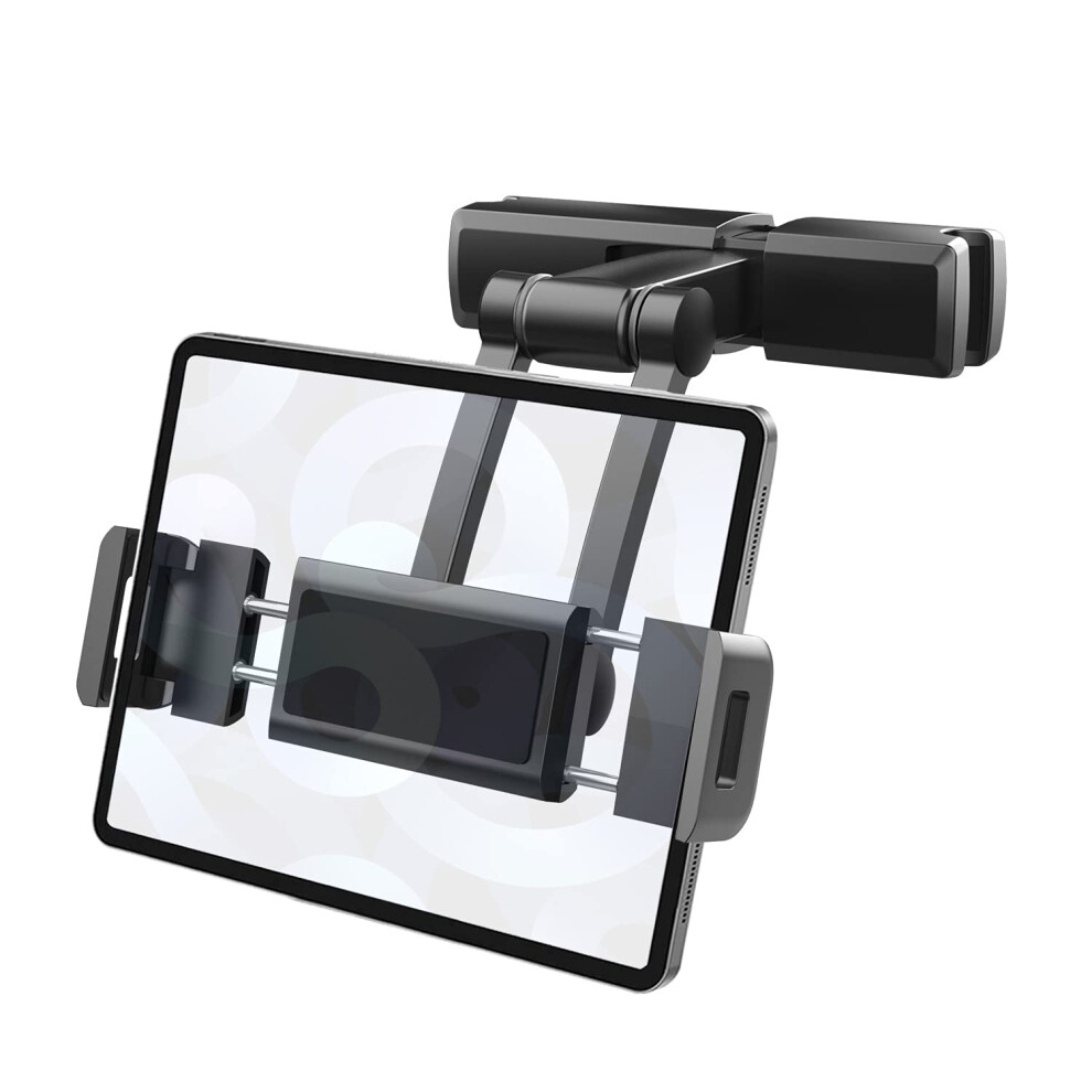 Car Smartphone Tablet Holder Retractable Back Seat Headrest Mount 360 Degree Rotation Fits 4.7-12.3 Inch Devices 9067246571399