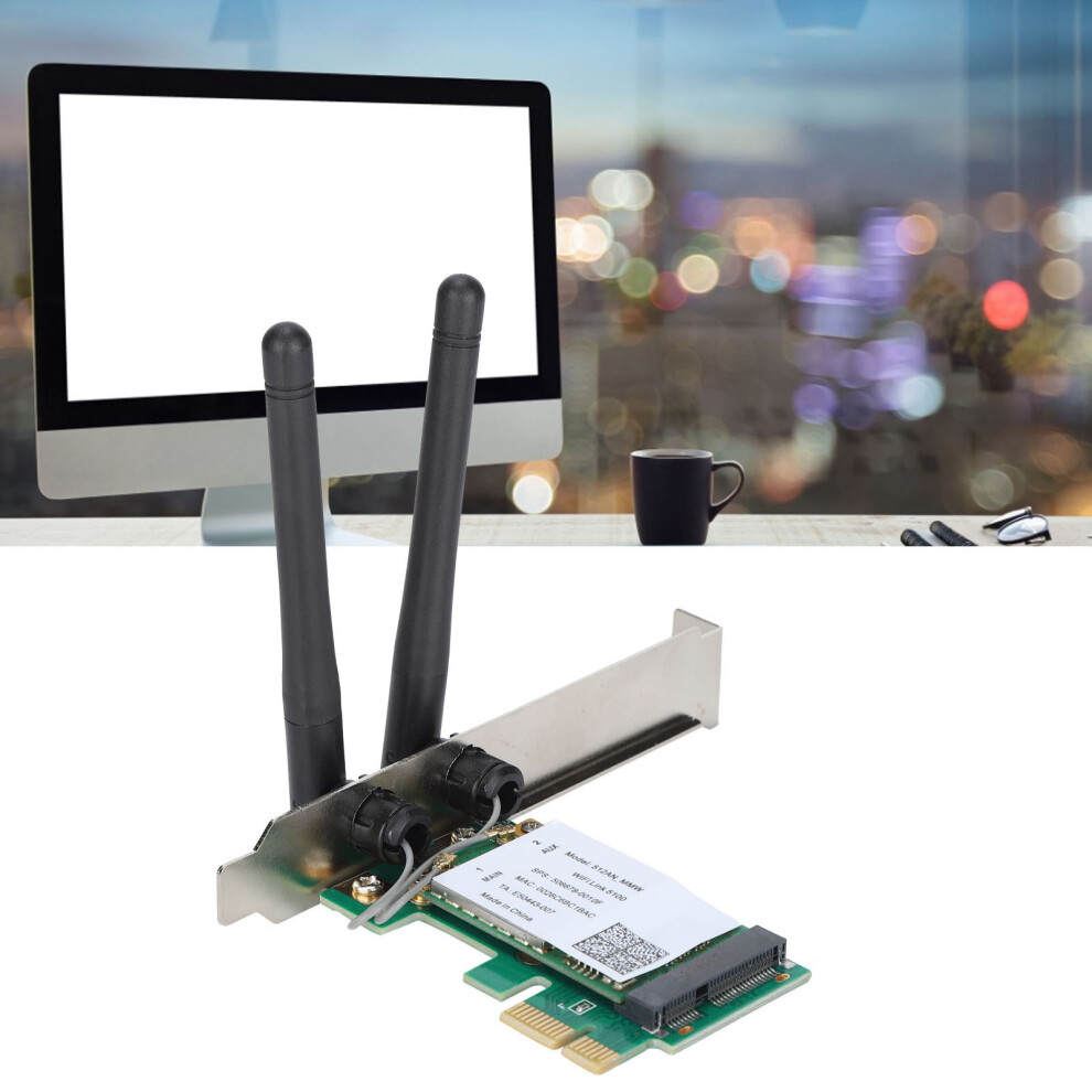 Dualband Wifi Adapter Pcie X1/X4/X8/X16 300Mbps Signal Stability Green 5081358551869