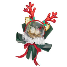 Christmas Transparent Balloon Bouquet Handmade-red antler bell
