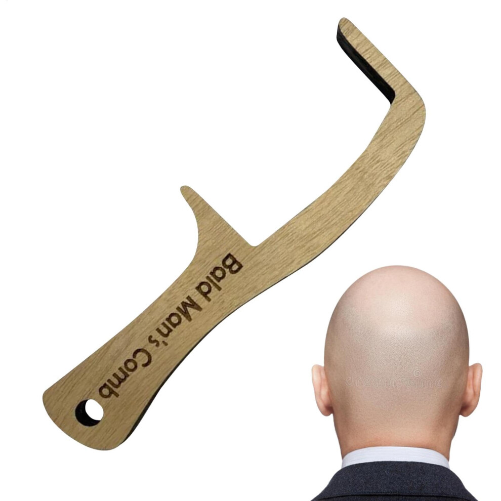 Unisex Bald Man Comb Wooden Hairless Comb And Brush Multifunctional Grooming Tool Gag Gift For Friends And Family